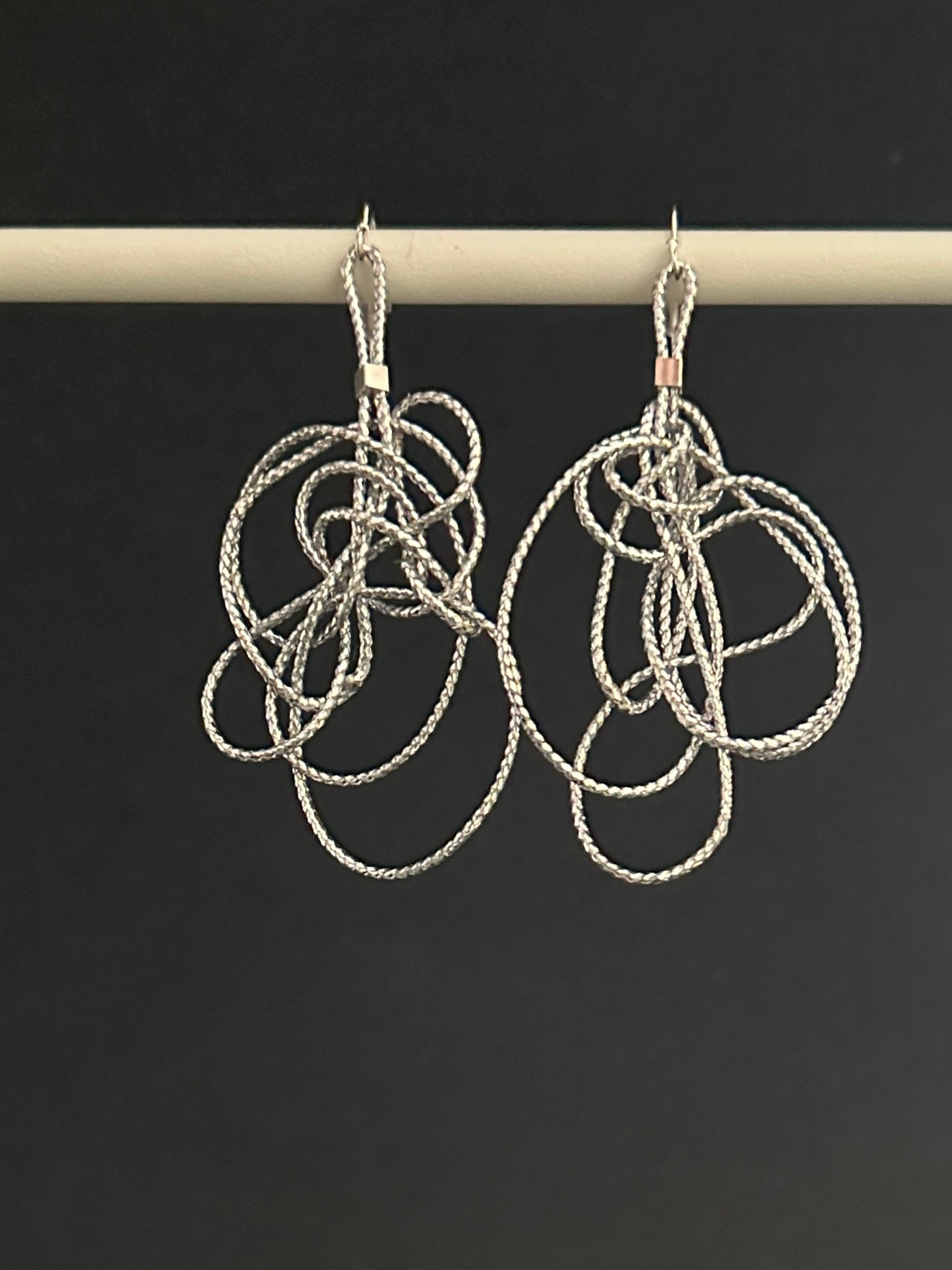 Chaos Cord Earrings silver