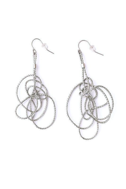 Chaos Cord Earrings silver