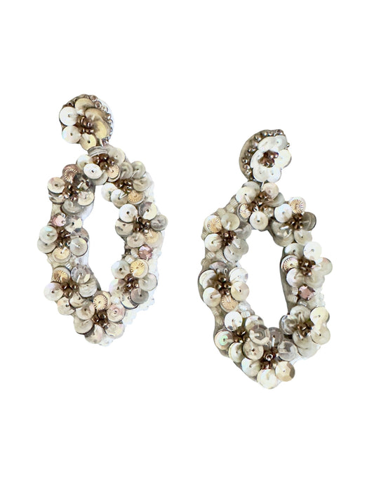 Sculptural Vintage Sequin Earrings