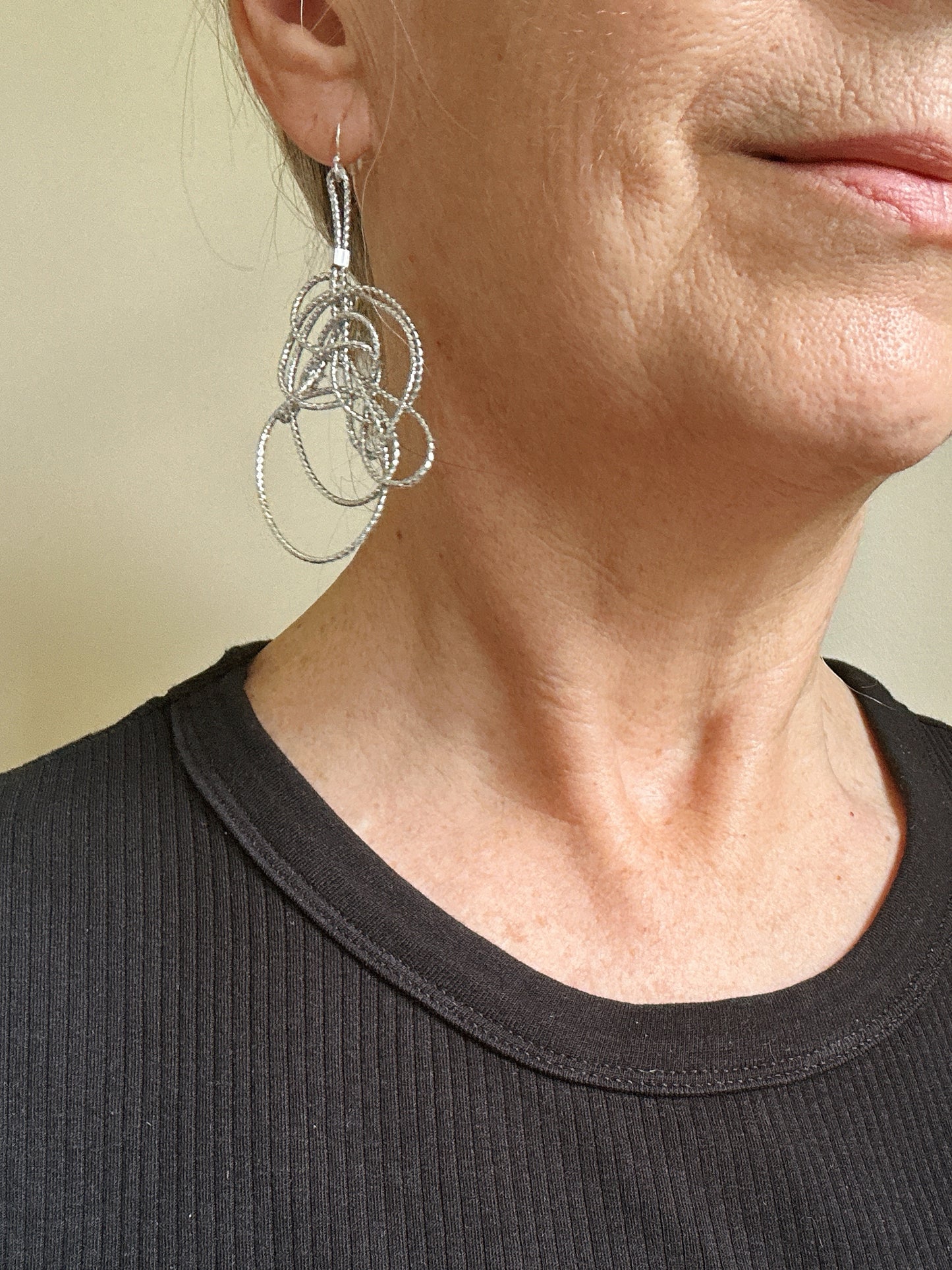 Chaos Cord Earrings silver