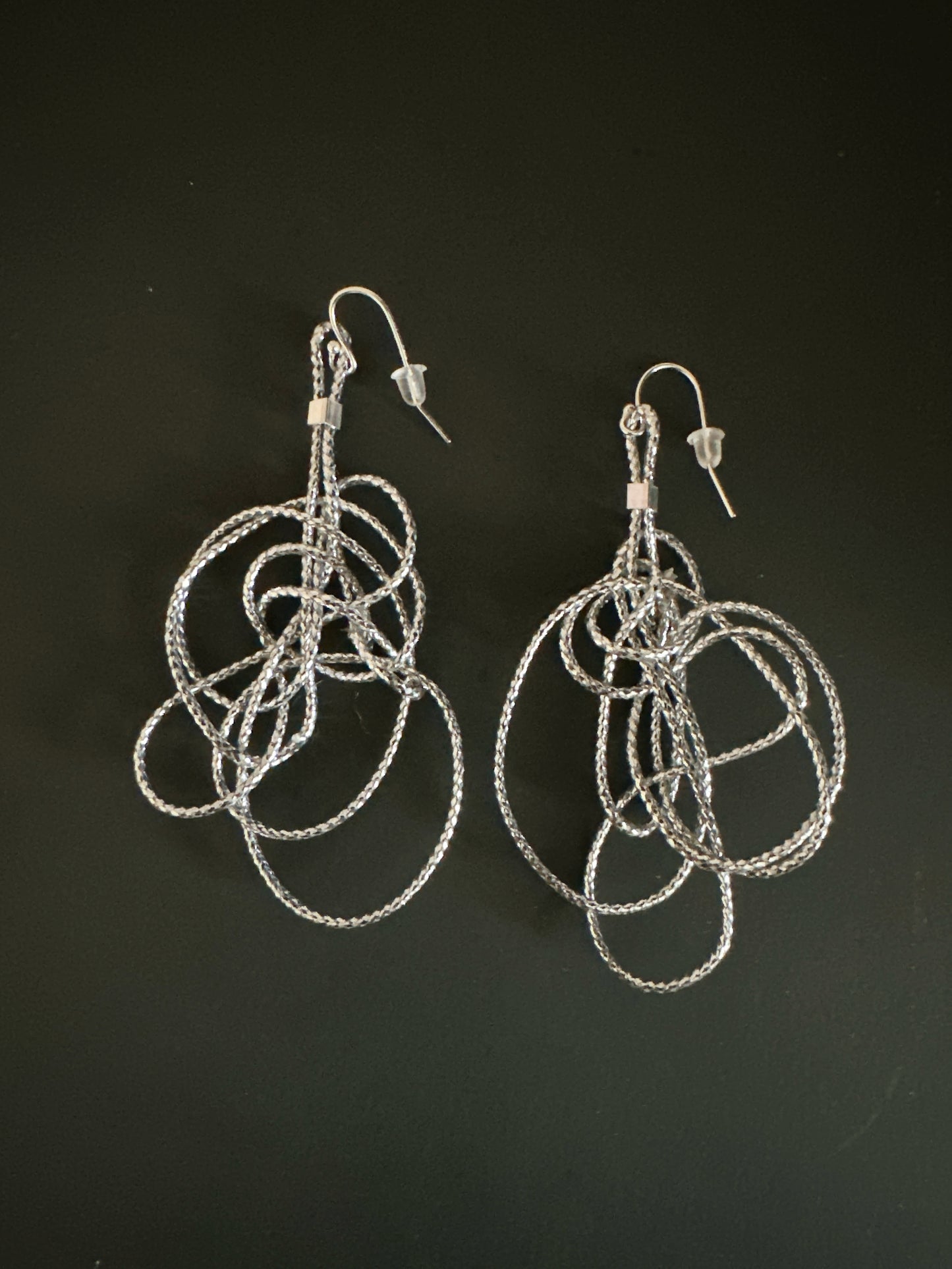 Chaos Cord Earrings silver