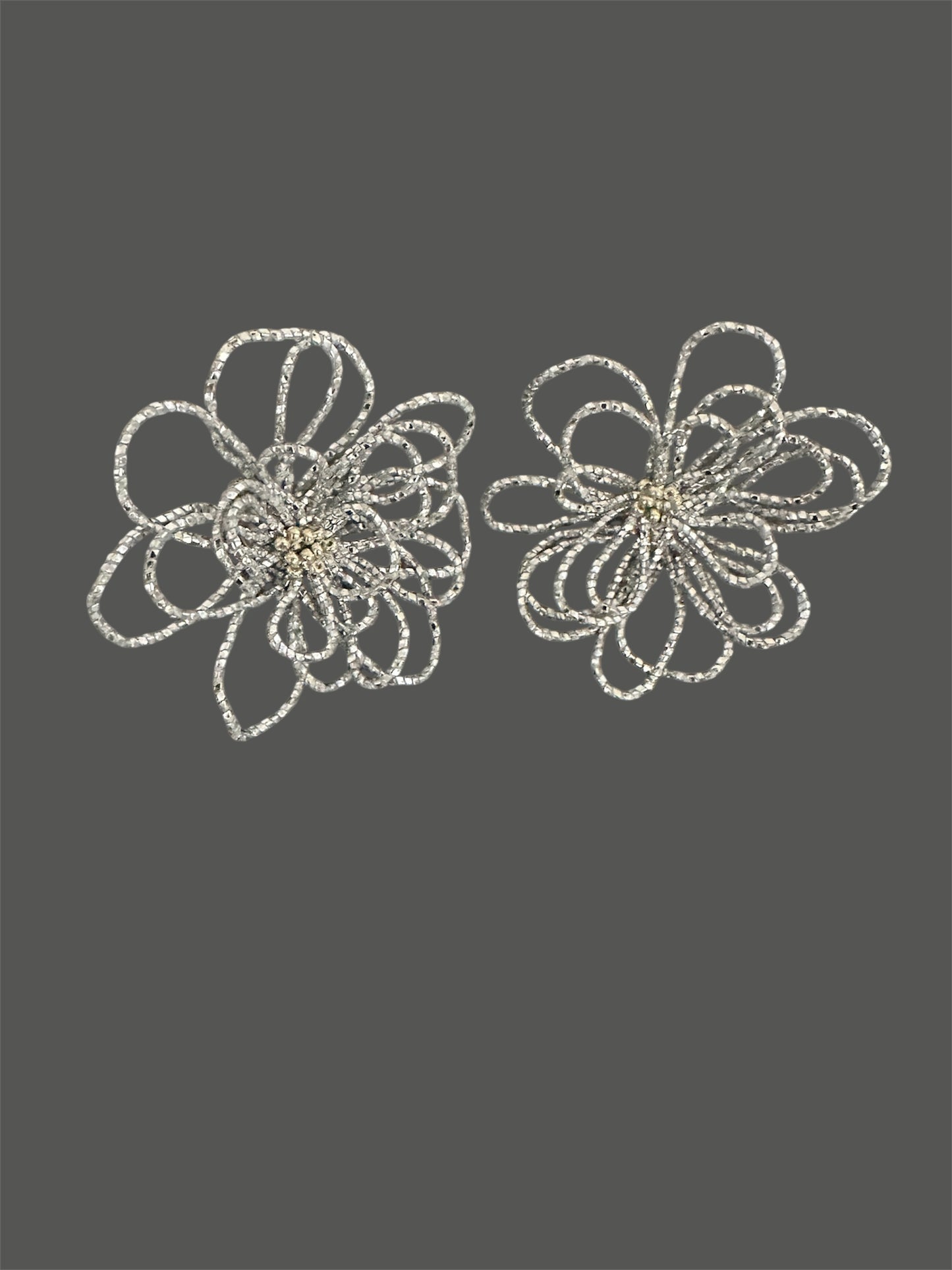 Large Sparkle Flower Earrings